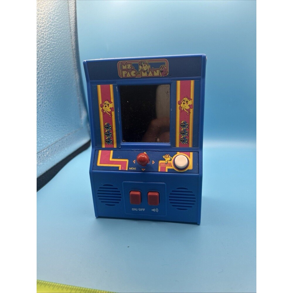 Ms. Pac-Man Mini Arcade Game Basic Fun Retro Handheld Tested Works Used